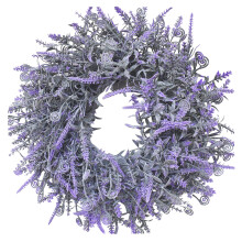Guirlanda de lavanda Taomzat de 35 cm, guirlanda de flores artificiais roxas para porta de entrada, janela, decoração de parede, decoração de