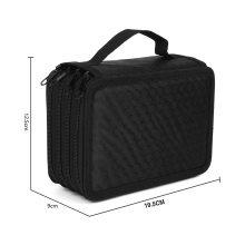 Pencil Case Capacity 72 Holes 4-Layer Pencil Case Solid Color Square Sketch Pencil Case Stationery Gift Black