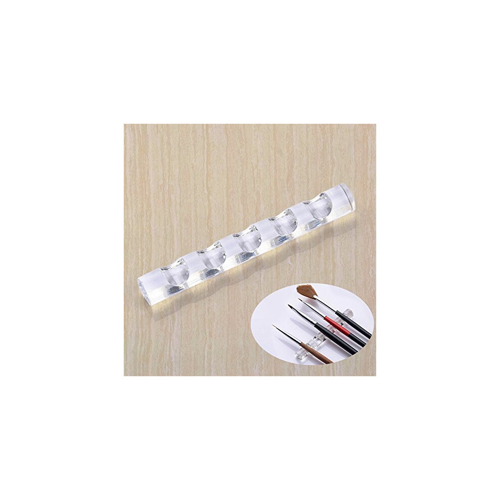Clear Acrylic Nail Brush Holder for 5 Pens, Transparent Nail Art Pen Stand Organizer