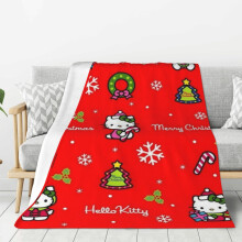 Hello Kitty -fleecepeitto, erittäin pehmeä ja kodikas heittopeitto, lasten vuodevaatteet - erittäin pehmeä, 102 cm x 75 cm