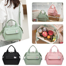 SUSUchens Lunchbox Tas Stijlvolle Veelzijdige Herbruikbare Lunchtas Draagbare Crossbody Bento Tas voor Werk en School Groen Maat S
