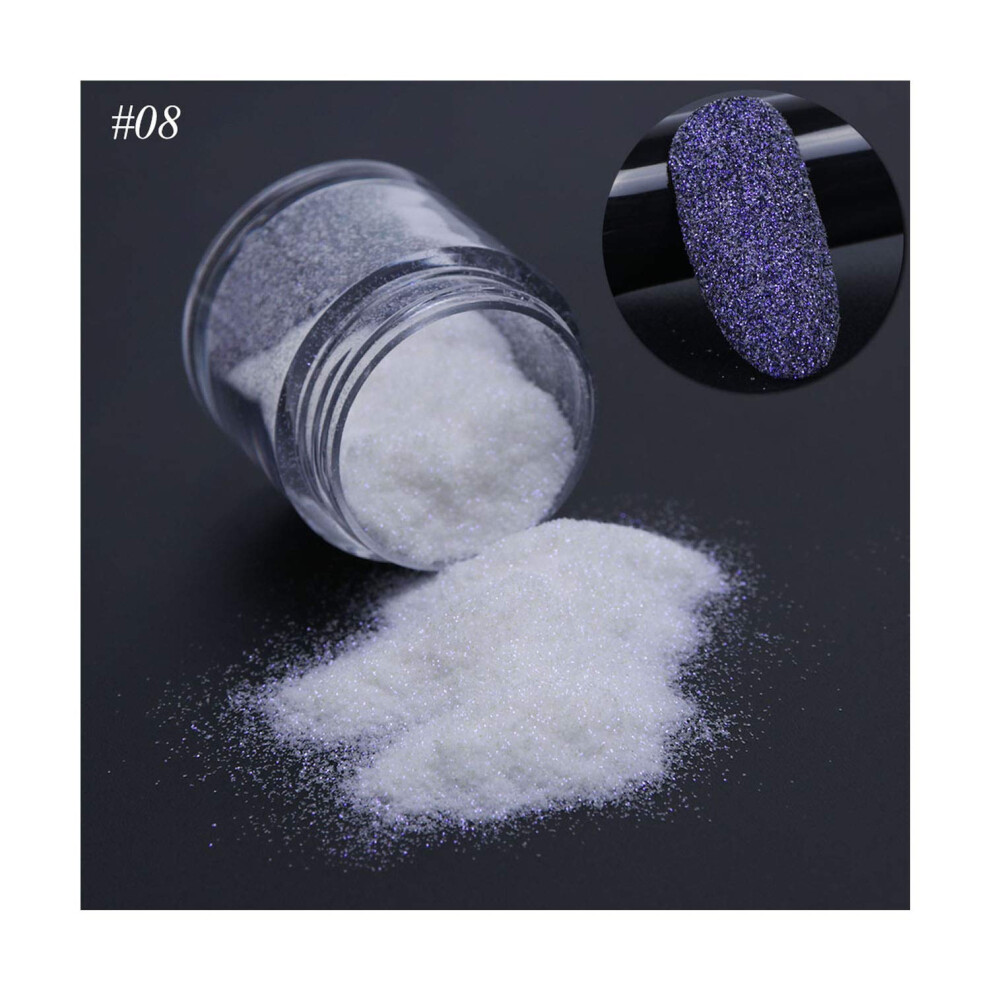 White/Black Holographic Nail Glitter Powder With Dazzling Sugar Effect, Ultrafine Nail Art Pigment