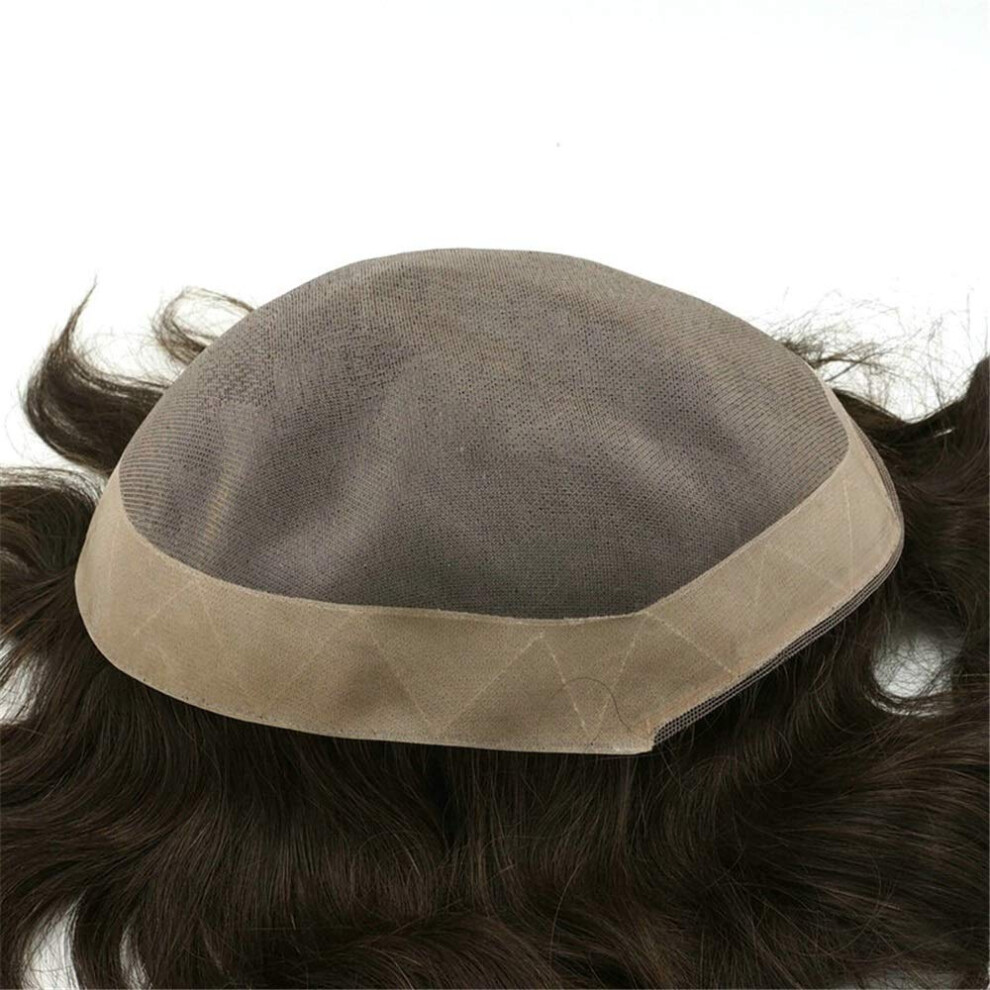 Unisex Mens Hair Toupee Lace Pu Base Indian Remy Human Hair Wig With Natural Hairline 8X11