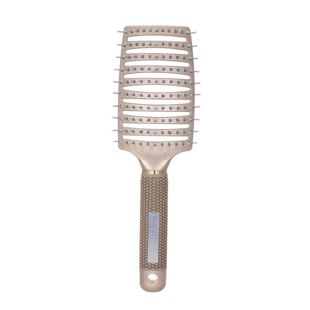 Vented Hair Brush for Blow Drying, Curved Detangling Brush for Thick Curly Hair with NonSlip Grip