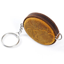 Coffee Color Leather Sewing Tape Measure with Durable Shell and Easy Read Measurements