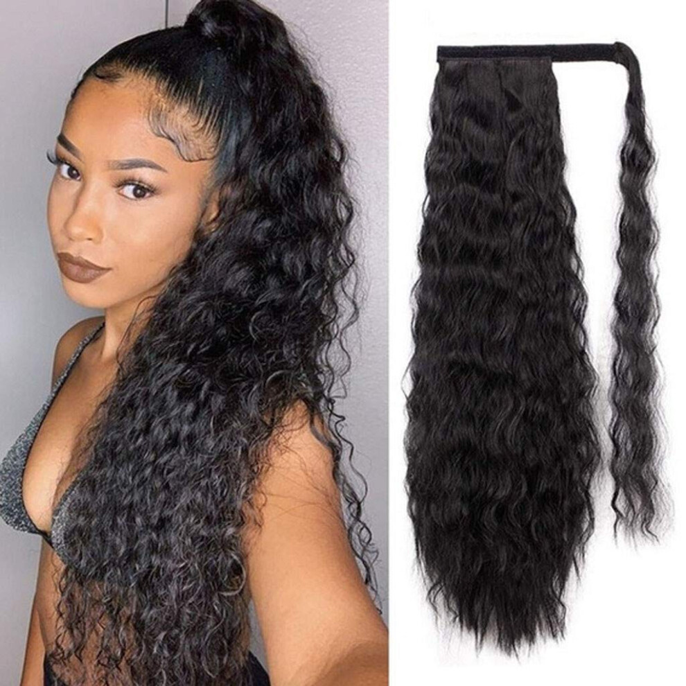 Unisex Curly Ponytail Hair Extension 24 Inch Afro Kinky Curls Clipin Hair Piece For Instant Volume Boost