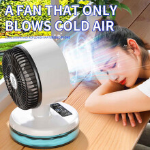 Xerdsx Circulation Folding Cold Fan, Household Office Desktop, Dormitory Desktop, Silent Turbo Electric Fan Portable Neck Fans that Blow Cold Air