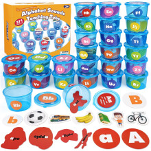 Brinquedo educativo Joyreal para crianças pequenas, 26 peças para encaixar sopas e 245 cartões de memória - Materiais escolares divertidos e