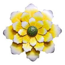 Decoración de pared de metal con forma de flor de 30 cm (12") - Decoración de pared con girasoles para jardín o patio, ideal para interiores o