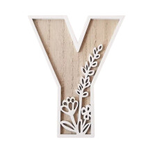 Gelaagde houten letters AZ van 12,7 cm, beschilderbaar houten alfabet met bloemenmotief voor wanddecoratie, knutselwerk, naambordje voor de