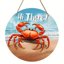 1 db rusztikus, fából készült "Szia!" ráktábla 8x8", tengerparti parasztház fali dekoráció kötéllel, nyári otthoni és kerti