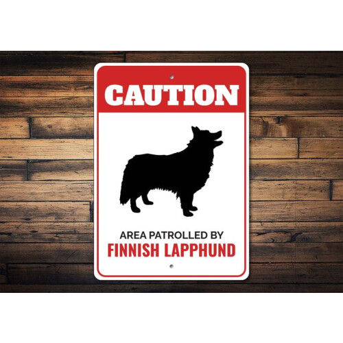 Μεταλλική πινακίδα σκύλου Φινλανδικού Lapphund - 8x12 ίντσες, πινακίδα προειδοποίησης