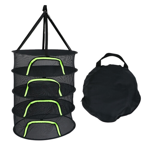 2Pcs Black Folding Drying Net Accessory with Zippered Mesh Layers 1