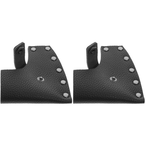 2Stk Haltbare Ledertasche Für Axtkopf Mit Schnappverschluss Schwarz 1