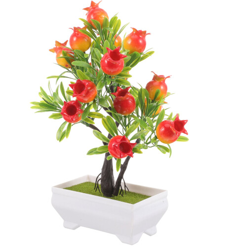 3 kunstbonsai granatapfelbaum mit topf, tischdekoration 2