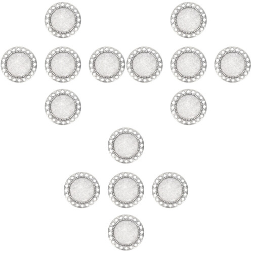 15Stk Silber DIY Zeitbasis Schmucktablett Langlebig Metall Tray 2