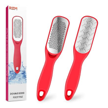 Foot Callus Remover Double Sided Stainless Steel Foot File for Dead Skin and Cracked Heels Red