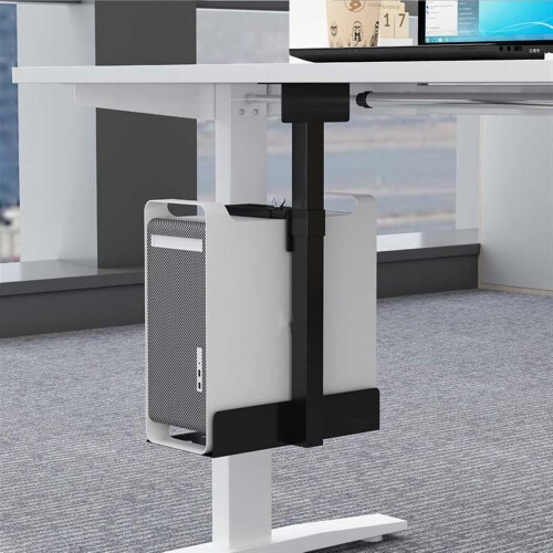 Under Desk PC Mount Adjustable Width Heavy Duty CPU Holder for Gaming Setup SpaceSaving Black 2