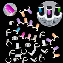 50 Pcs Nail Polish Color Display Ring with Natural Tips for UV Gel Color Samples Salon Use