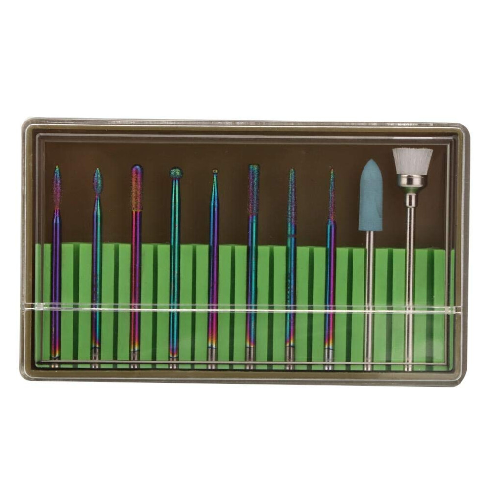 Professional Nail Drill Bit Set 10pcs Tungsten Steel and Ceramic for Manicure Pedicure Acrylic Gel Nails
