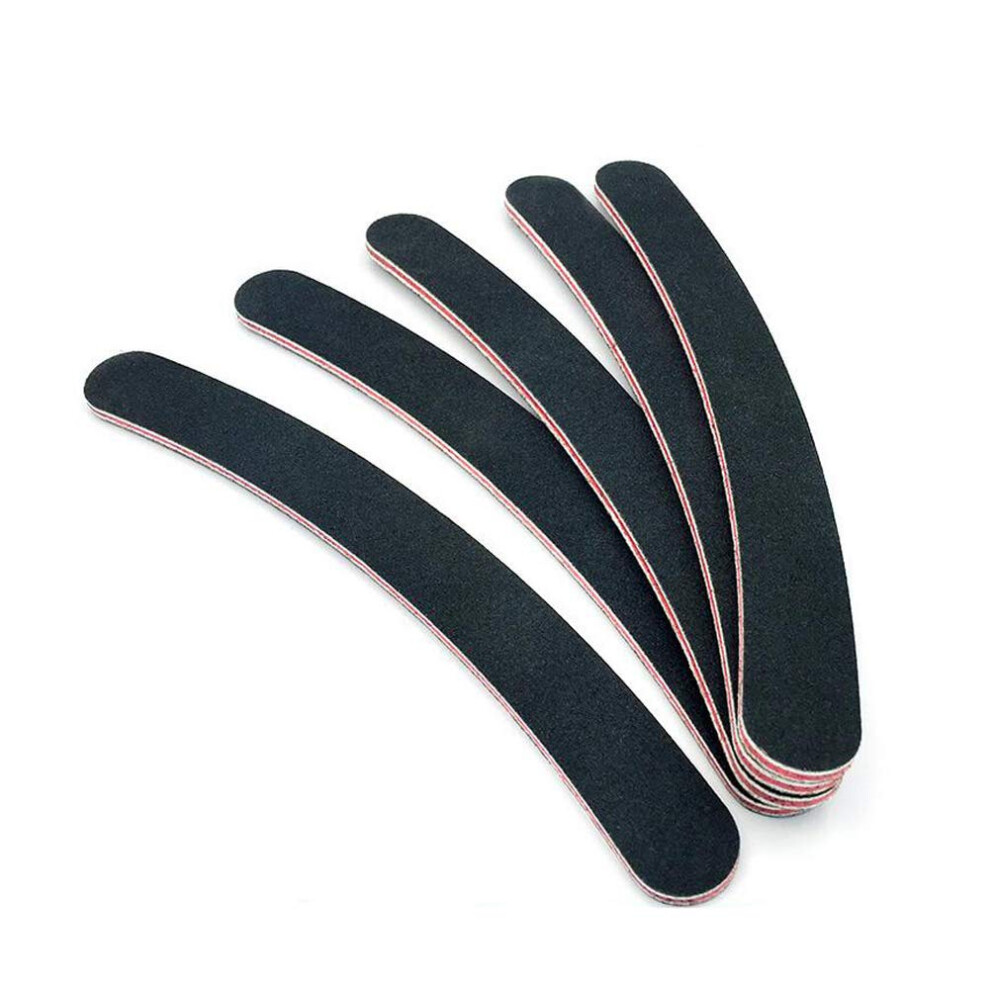 Black 12Pcs Double Sided Nail Files Emery Board Set For Acrylic And Natural Nails Dual Grit