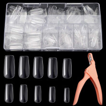 Clear Acrylic Nail Tips for Women 500pcs French Style False Nails for DIY Manicure and Nail Art