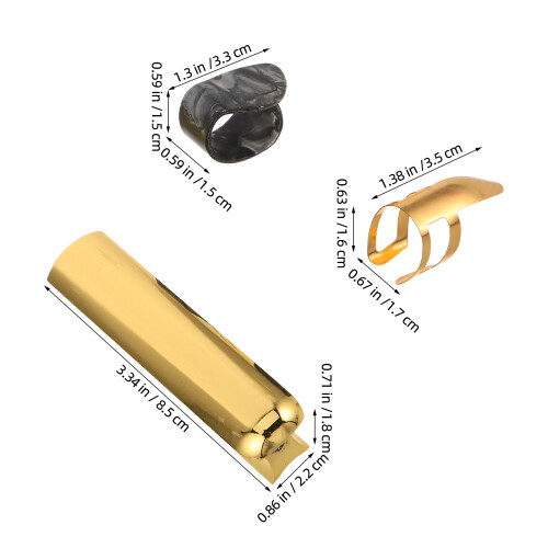 1Set Metall-Gitarrenslide Set Mit - Und Fingerschiebern, Bunt 1