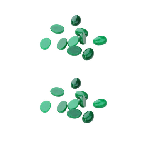 10Pièces Cabochons Verre Ovale Vert Accessoires DIY