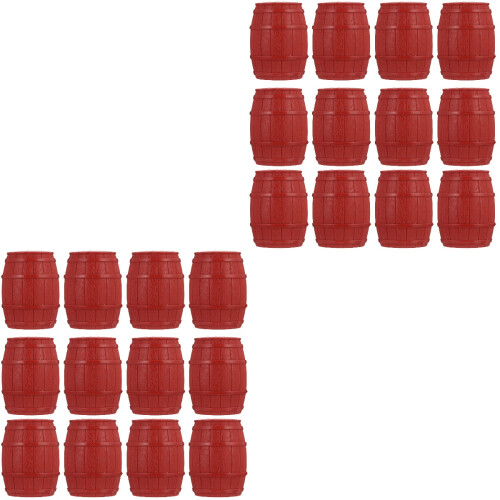 24Pièces Décor Mini Barils PVC Rouge Accessoires Maison Pirate 2