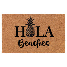 Welcome Doormat Coco Coir Door Mat Gift Hola Beaches Funny Pineapple Summer Beach (24" x 16")