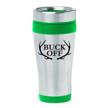 Taza de viaje de acero inoxidable con aislamiento térmico de 473 ml (16 oz), taza de café, vaso térmico con diseño de ciervo y astas, divertida