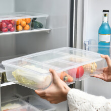 Aihimol Aufbewahrungsbox mit Deckel, 5 Fächer für Obst, Gemüse, Wurstwaren und mehr – ideal als Kühlschrankorganizer.