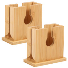 Bamboo Bagel Slicer Holder - Reusable, Multifunctional Cutting Guide for Bagels, Toast, Bread - Practical & Smooth Slicing Tool