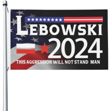 Lebowski politické voľby Vote2024 obojstranná vlajka 3x5 stôp polyesterový banner na dvore, vonkajšia dekorácia