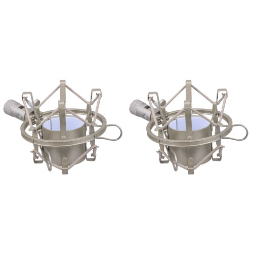 2Pièces Clip Microphone Argent Anti-Vibrations Pour Chant Et Jeux 2