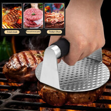 Prensa de cocina de acero inoxidable, prensa aplastante, accesorios para parrilla de superficie plana.