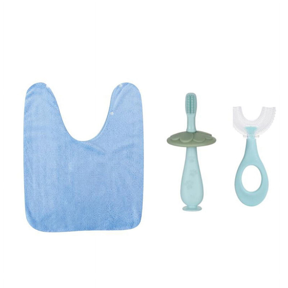 3Pcs Baby Toothbrush Set, Baby Tongue Cleaner Oral Care Set Dental Care for 0-36 Month Baby