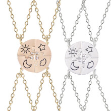 4-delige ketting met sterren en maan, beste vriendin hanger, BFF zus vriendschap choker, heren en dames feest sieraden accessoires cadeau