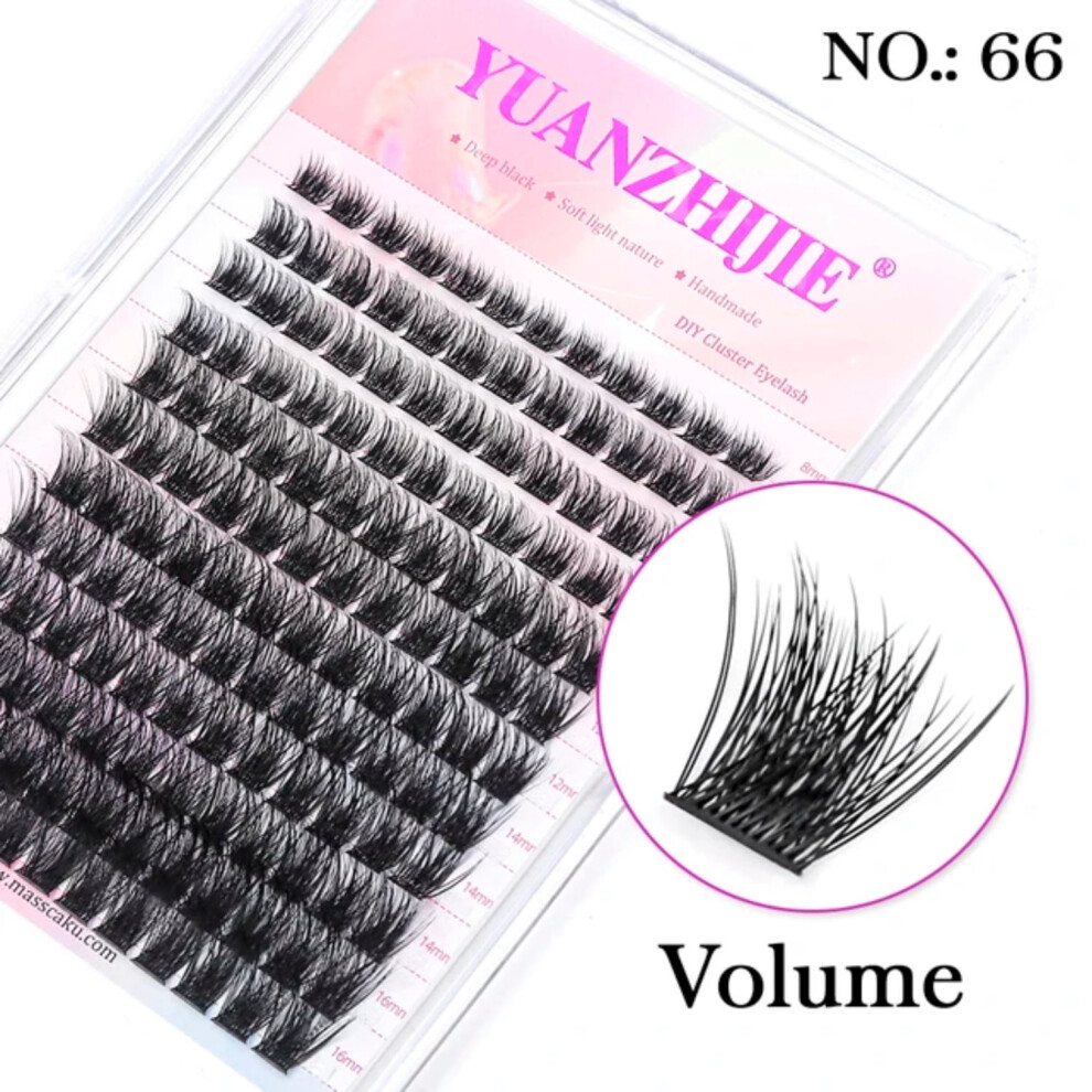 DEKAXID MASSCAKU 12 Rows DIY lashes Cluster 30D40D False Eyelashes Heat Bonded Premade Fans Individual Natural Segmented Lash Clusters