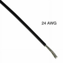 T1009-21-01-C - Gevlochten draad 24AWG 100FT Zwart TC PVC FT1 300V105C