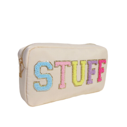 Waterdichte make-uptas van nylon (beige)