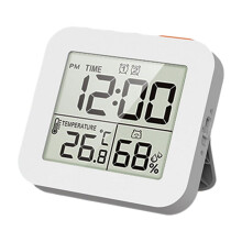 Keukentimer met op- en aftelfunctie, digitale timer op batterijen met display, geschikt voor kinderen, wit.