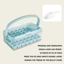 Ozmmyan Press : Bloc de glace simple et double couche pour glaçons. Grande capacité de stockage de glace avec couvercle et compartiments à glace.
