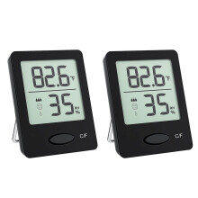 Humidity Gauge, Room Thermometer Hygrometer, Mini Size Indoor Thermometer with Indicator, Black, 2 Packs