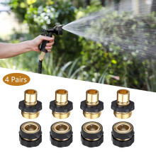 Raccord de tuyau d'arrosage WinysinGarden, adaptateur métallique américain 3/4", outils de jardinage, lot de 4