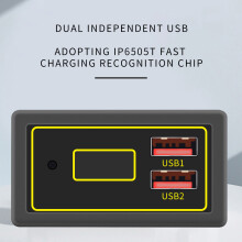 Car Battery Voltage Monitor with Dual USB & Dual Indicator, Compatible with Siuke Car Battery Display