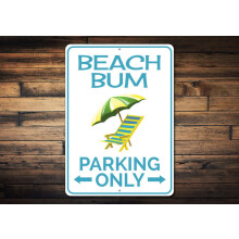 Beach Bum parkolótábla Beach Bum ajándék Ajándék Beach Bum-nak Strandkedvelő ajándék Strandszék tábla Óceán dekoráció Strand