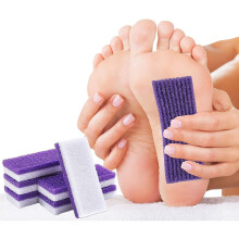 Dual Sided Pumice Stone for Feet, Exfoliation Tool to Remove Dead Skin, Purple, 6 Pack