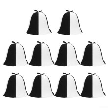 Sauna Hat for Heat Regulation and Scalp Protection, Felt Headwear for Hair Care 10pcs Black White