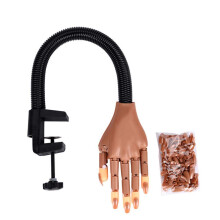Practice Nail Hand with Adjustable Fingers, Realistic Size, 100 False Nails for Acrylic and Gel
